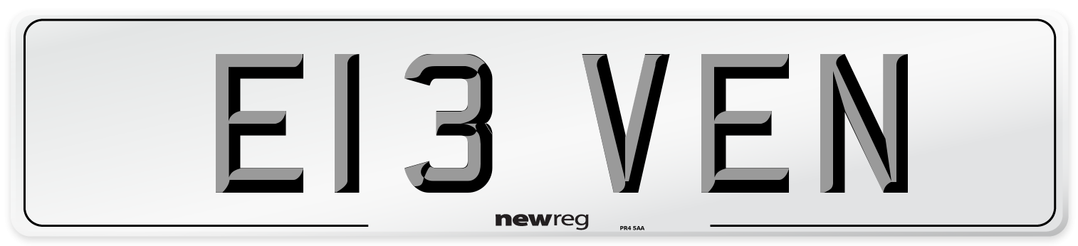 E13 VEN Number Plate from New Reg